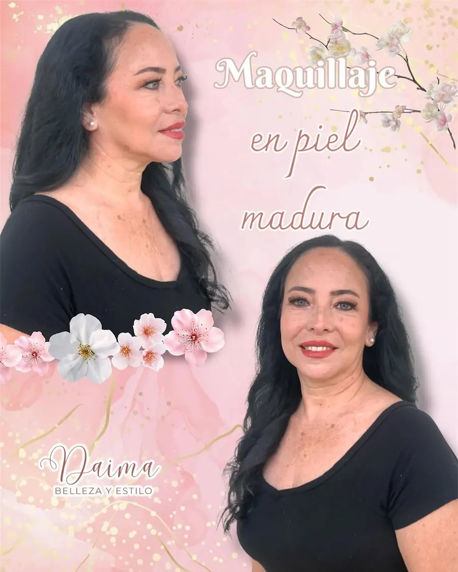 Maquillaje para piel madura con acabado natural